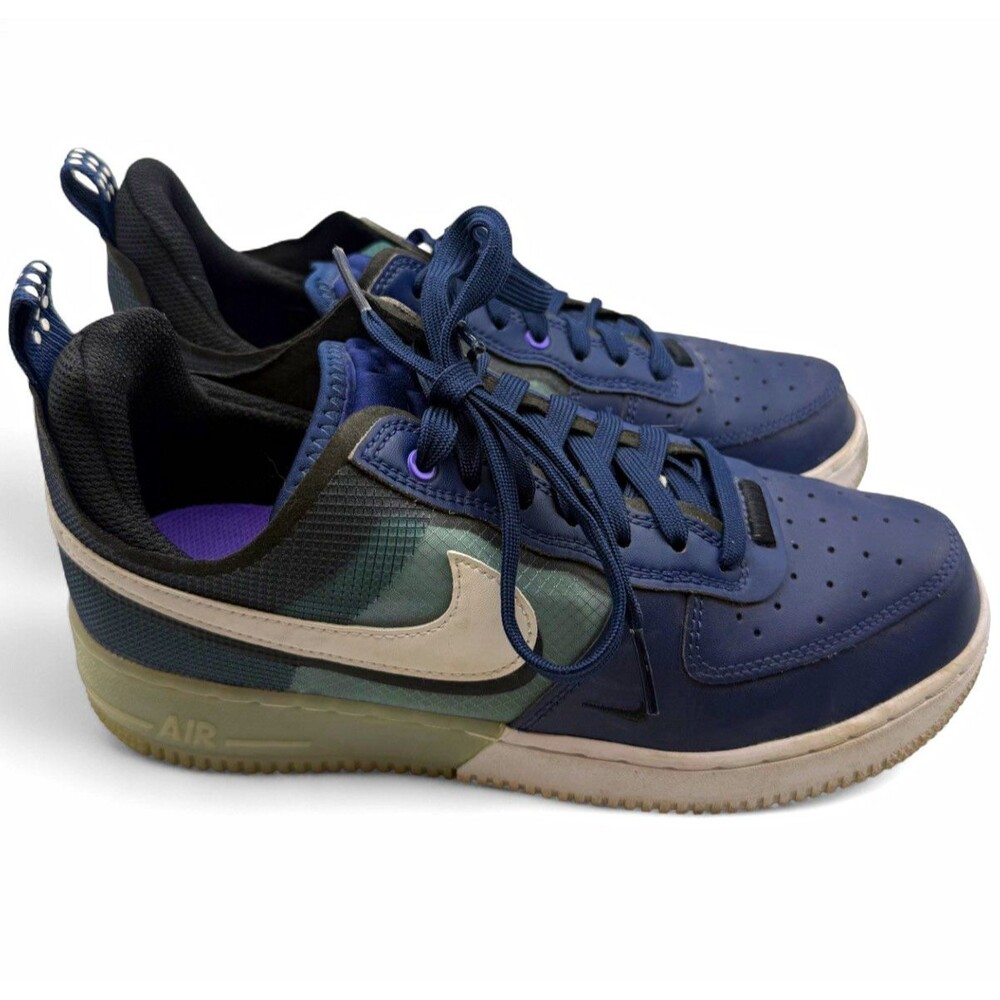 Nike Air Force 1 React Midnight Navy Teal DM0573-400 Men's Size 7 Low Top AF1